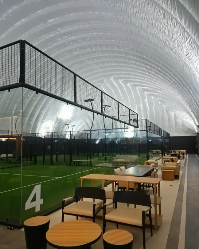 Court 4 with tables and stools alongside